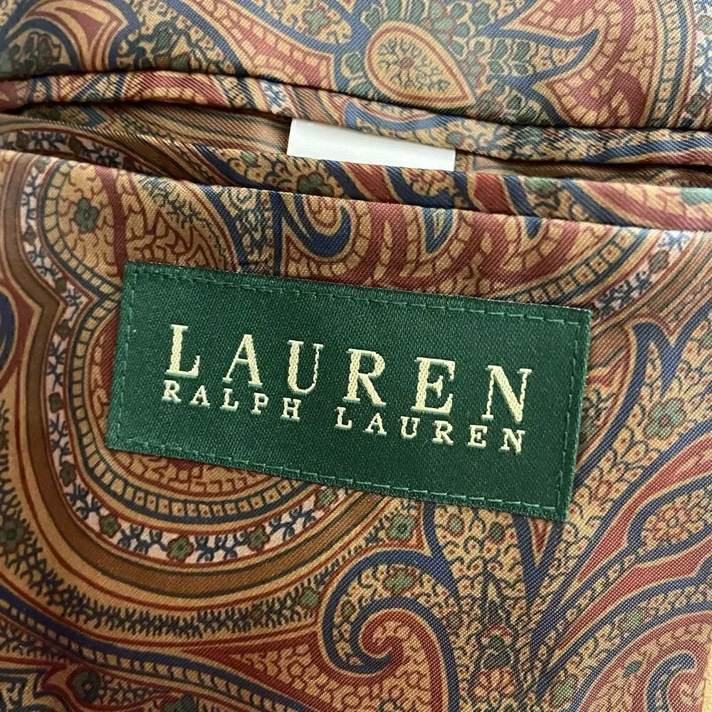 Lauren Ralph Lauren Tan Faux Suede Sport Jacket Blazer Size 44L